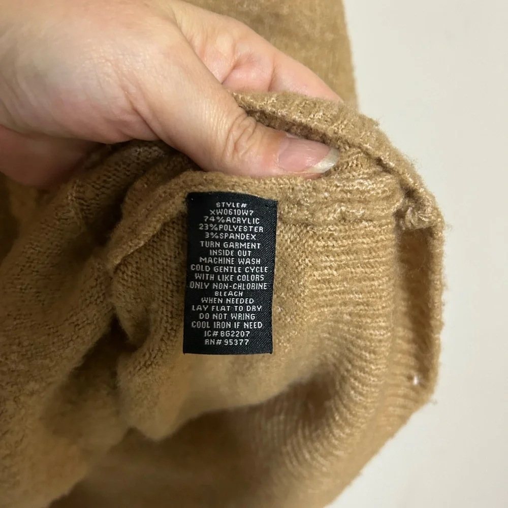 Sanctuary Camel Tan Knit Cardigan Sweater – Button Front, Pockets Size L 0224